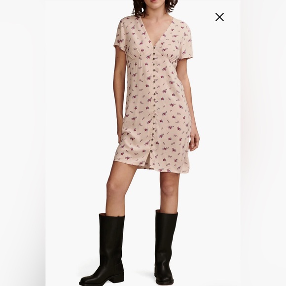 Nobody’s Child Blush Pink Floral Short Sleeve Mini Dress - Picture 1 of 8